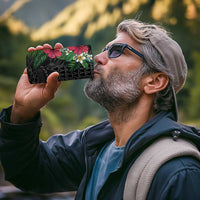 Hawaiian Tropical Plants 4 in 1 Can Cooler Tumbler Kakau Tattoo and Polynesian Pattern Half Black Color LT03 - Polynesian Pride