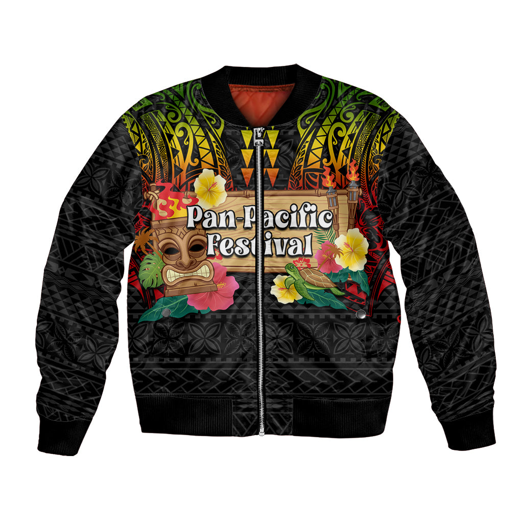 Hawaii Pan-Pacific Festival Bomber Jacket Hawaiian Elements and Polynesian Tattoo