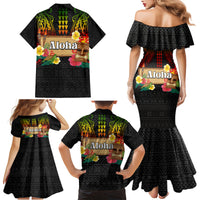 Hawaii Pan-Pacific Festival Family Matching Mermaid Dress and Hawaiian Shirt Hawaiian Elements and Polynesian Tattoo