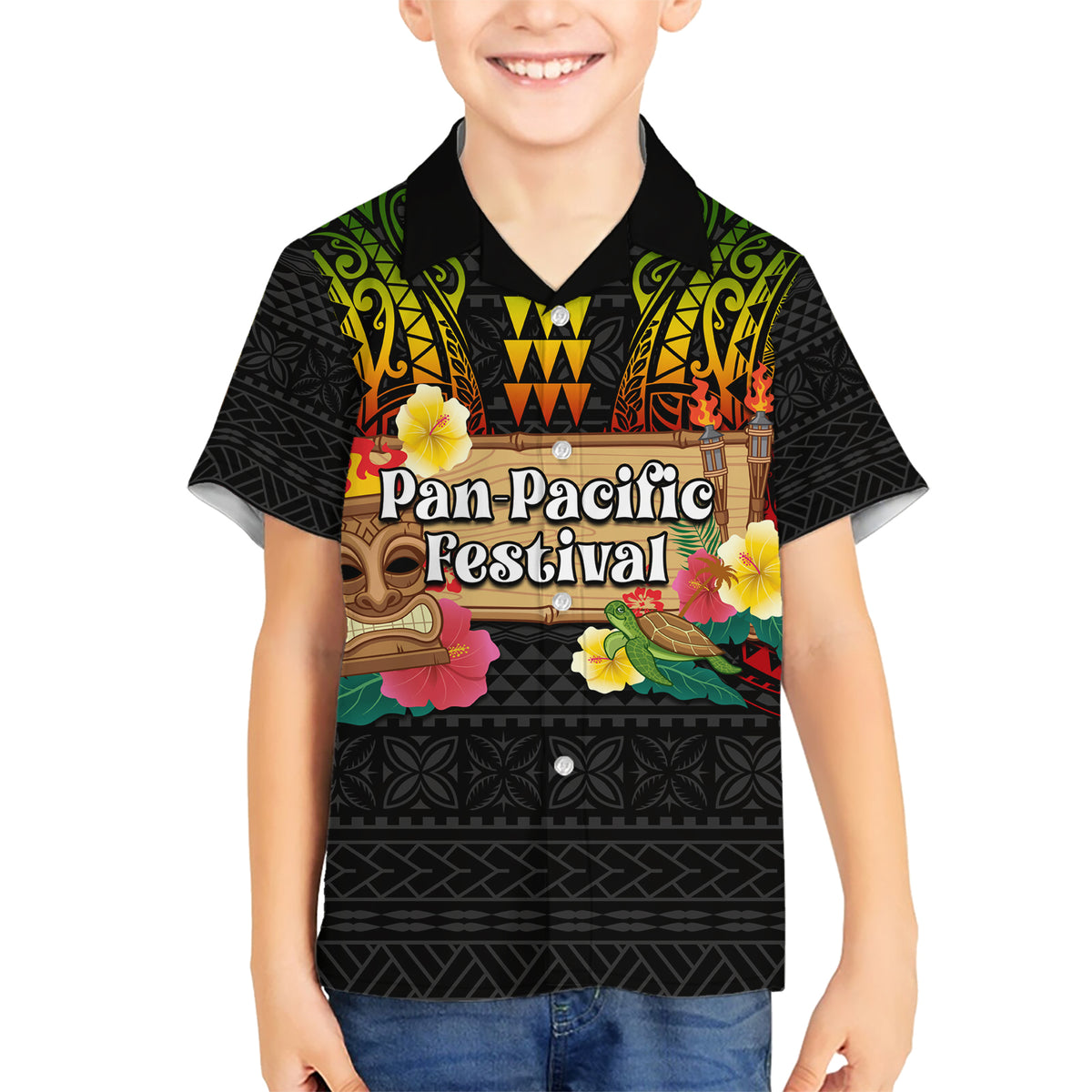 Hawaii Pan-Pacific Festival Hawaiian Shirt Hawaiian Elements and Polynesian Tattoo