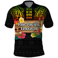 Hawaii Pan-Pacific Festival Polo Shirt Hawaiian Elements and Polynesian Tattoo