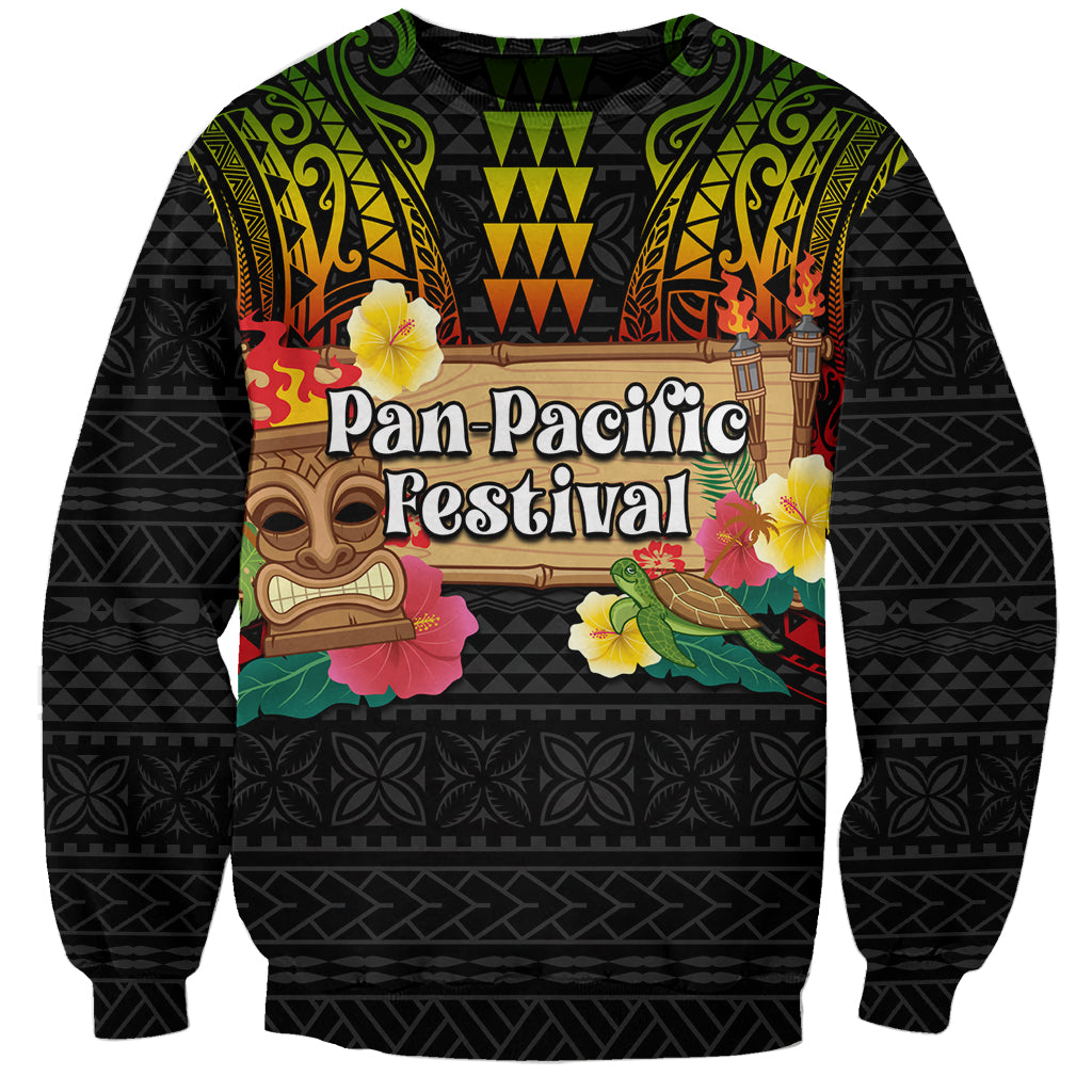 Hawaiian Elements and Polynesian Tattoo Sweatshirt LT03 Unisex Black - Polynesian Pride