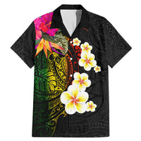 Hawaii Plumeria Family Matching Mermaid Dress and Hawaiian Shirt Polynesian Tattoo and Hibiscus