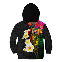 Hawaii Plumeria Kid Hoodie Polynesian Tattoo and Hibiscus LT03 - Polynesian Pride