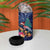 New Zealand Tuatara Christmas 4 in 1 Can Cooler Tumbler Silver Fern and Xmas Pohutukawa Tree Blue Color