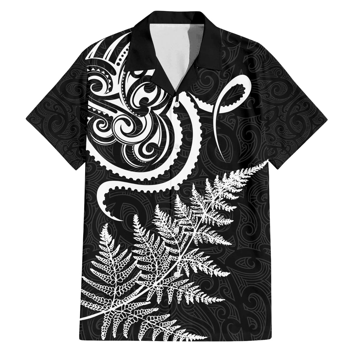 New Zealand Octopus Tattoo and Fern Family Matching Mermaid Dress and Hawaiian Shirt Maori Pattern