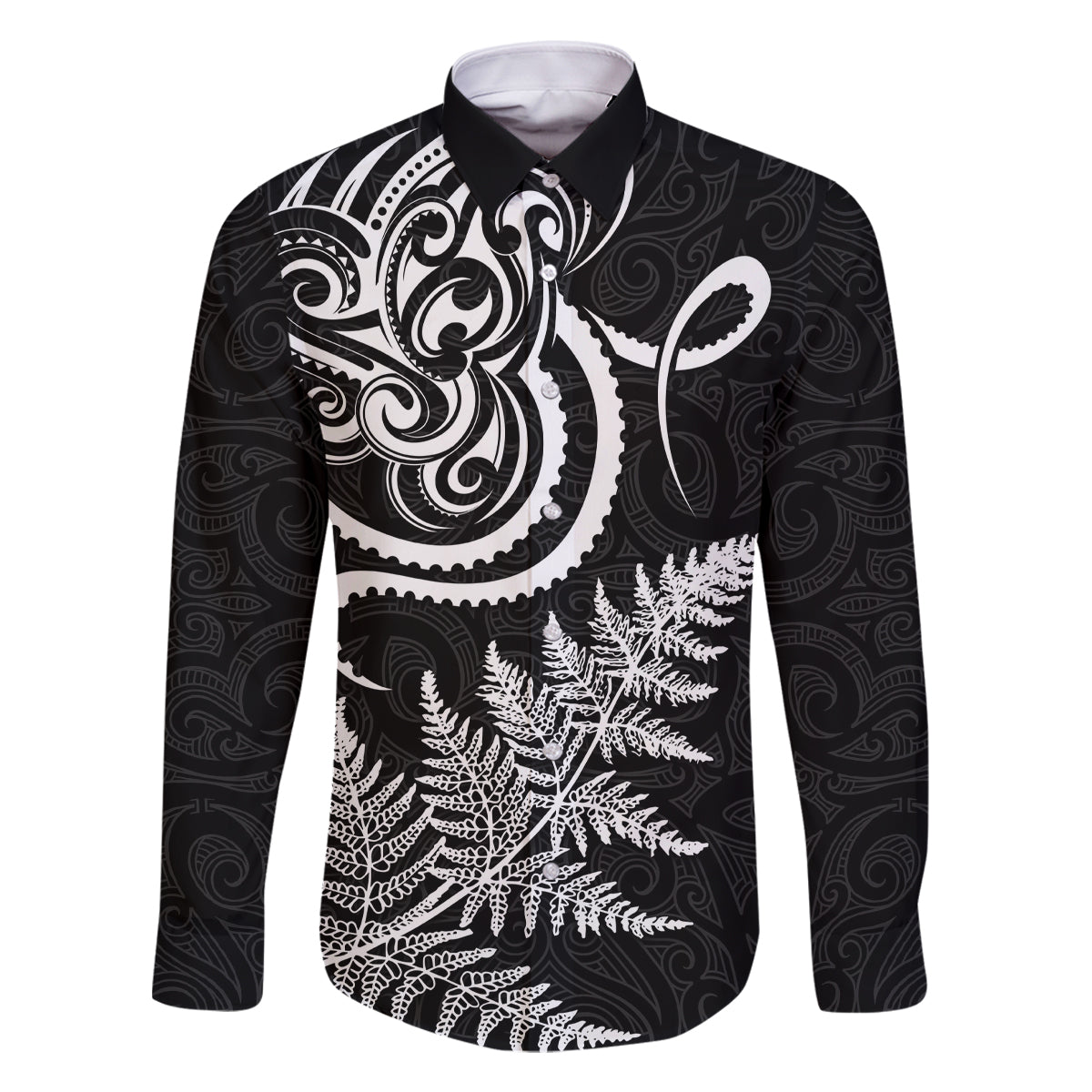 New Zealand Octopus Tattoo and Fern Family Matching Off Shoulder Maxi Dress and Hawaiian Shirt Maori Pattern