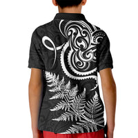 New Zealand Octopus Tattoo and Fern Kid Polo Shirt Maori Pattern