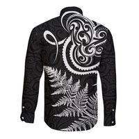 New Zealand Octopus Tattoo and Fern Long Sleeve Button Shirt Maori Pattern LT03 - Polynesian Pride