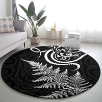 New Zealand Octopus Tattoo and Fern Round Carpet Maori Pattern LT03 - Polynesian Pride