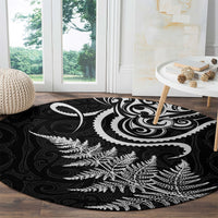 New Zealand Octopus Tattoo and Fern Round Carpet Maori Pattern LT03 - Polynesian Pride