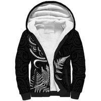 New Zealand Octopus Tattoo and Fern Sherpa Hoodie Maori Pattern