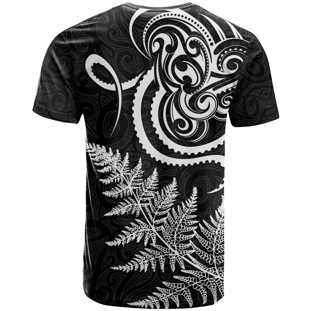 New Zealand Octopus Tattoo and Fern T Shirt Maori Pattern LT03 - Polynesian Pride