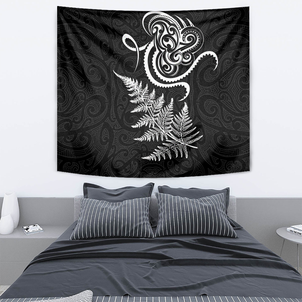 New Zealand Octopus Tattoo and Fern Tapestry Maori Pattern LT03 - Polynesian Pride