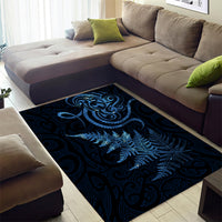 New Zealand Octopus Tattoo and Fern Area Rug Maori Pattern Matariki Style LT03 - Polynesian Pride