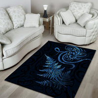 New Zealand Octopus Tattoo and Fern Area Rug Maori Pattern Matariki Style LT03 - Polynesian Pride