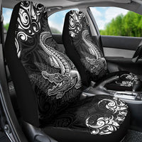 New Zealand Crocodile Tattoo and Fern Car Seat Cover Maori Pattern