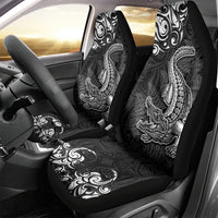 New Zealand Crocodile Tattoo and Fern Car Seat Cover Maori Pattern