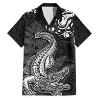 New Zealand Crocodile Tattoo and Fern Family Matching Mermaid Dress and Hawaiian Shirt Maori Pattern