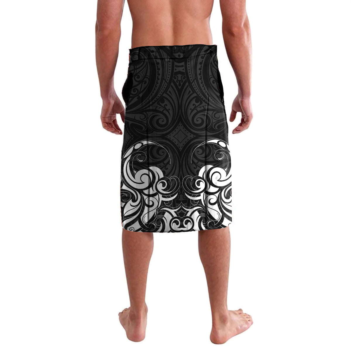 New Zealand Crocodile Tattoo and Fern Lavalava Maori Pattern