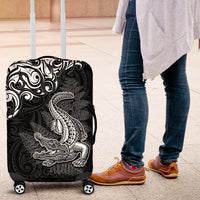 New Zealand Crocodile Tattoo and Fern Luggage Cover Maori Pattern