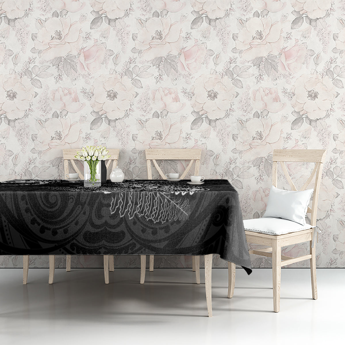 New Zealand Crocodile Tattoo and Fern Tablecloth Maori Pattern LT03 - Polynesian Pride
