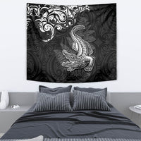 New Zealand Crocodile Tattoo and Fern Tapestry Maori Pattern LT03 - Polynesian Pride