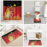 Papua New Guinea Independence Day Bathroom Set Happy Anniversary 50th Bird-of-paradise Melanesian Tattoos - Polynesian Pride
