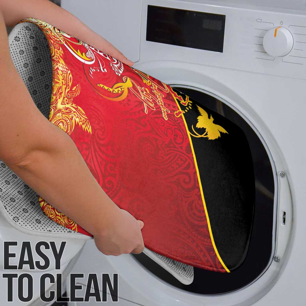 Papua New Guinea Independence Day Bathroom Set Happy Anniversary 50th Bird-of-paradise Melanesian Tattoos - Polynesian Pride