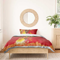 Papua New Guinea Independence Day Bedding Set Happy Anniversary 50th Bird-of-paradise Melanesian Tattoos - Polynesian Pride