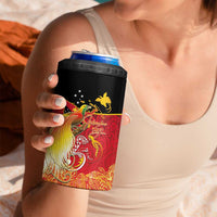 Papua New Guinea Independence Day 4 in 1 Can Cooler Tumbler Happy Anniversary 50th Bird-of-paradise Melanesian Tattoos - Polynesian Pride