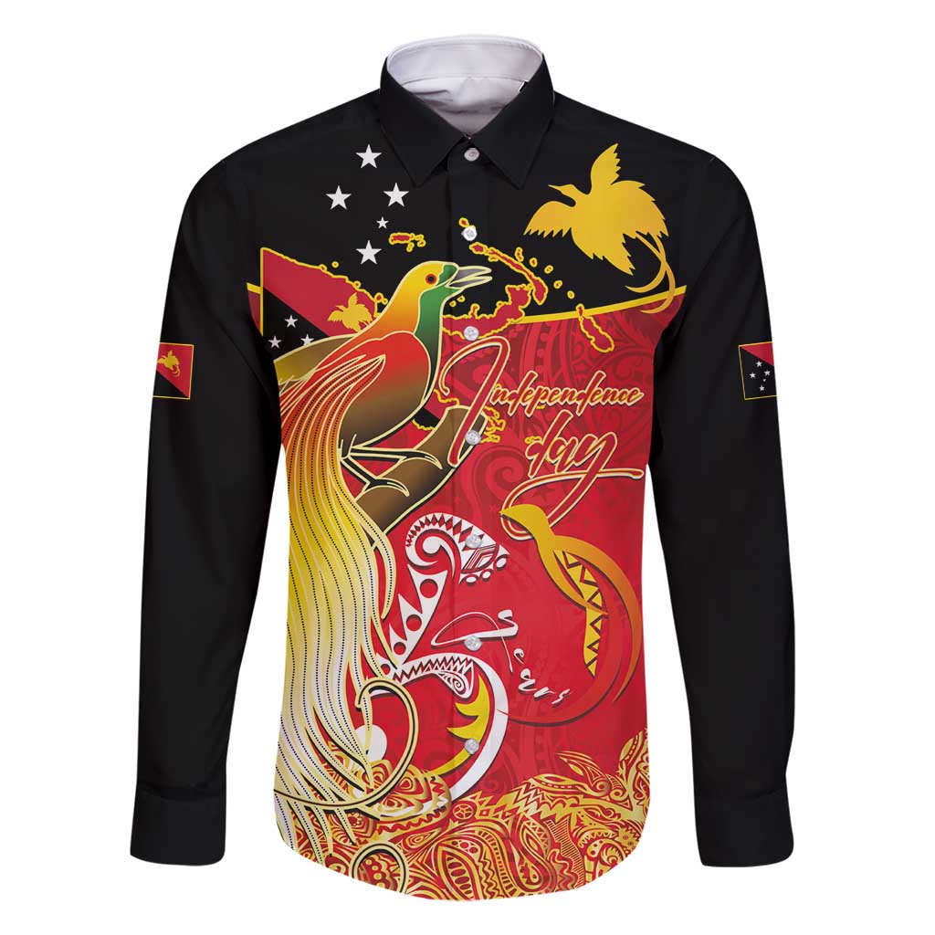 Papua New Guinea Independence Day Family Matching Long Sleeve Bodycon Dress and Hawaiian Shirt Happy Anniversary 50th Bird-of-paradise Melanesian Tattoos - Polynesian Pride