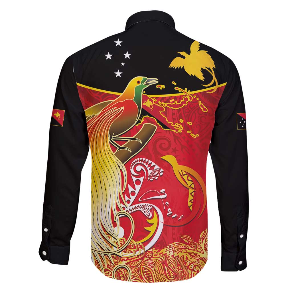 Papua New Guinea Independence Day Family Matching Off Shoulder Maxi Dress and Hawaiian Shirt Happy Anniversary 50th Bird-of-paradise Melanesian Tattoos - Polynesian Pride