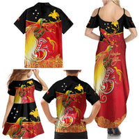 Papua New Guinea Independence Day Family Matching Summer Maxi Dress and Hawaiian Shirt Happy Anniversary 50th Bird-of-paradise Melanesian Tattoos - Polynesian Pride