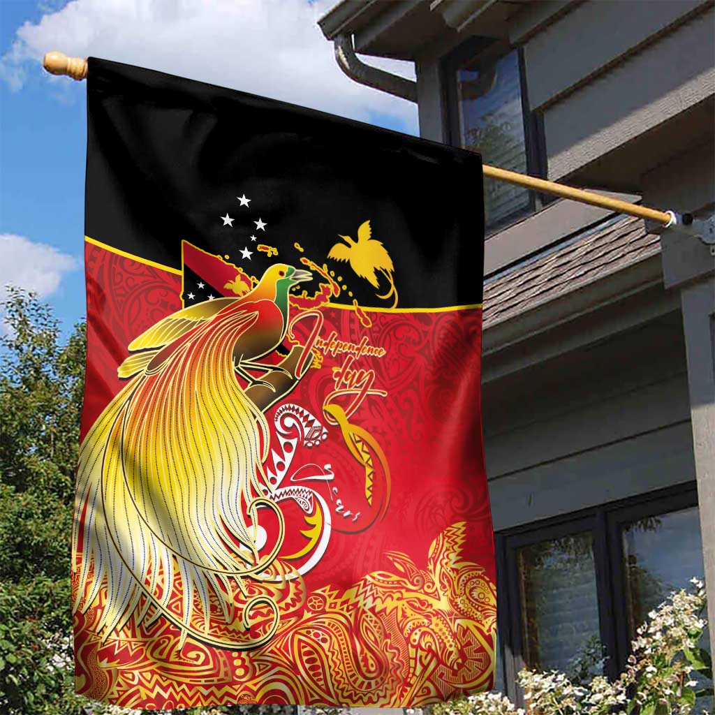 Papua New Guinea Independence Day Garden Flag Happy Anniversary 50th Bird-of-paradise Melanesian Tattoos - Polynesian Pride
