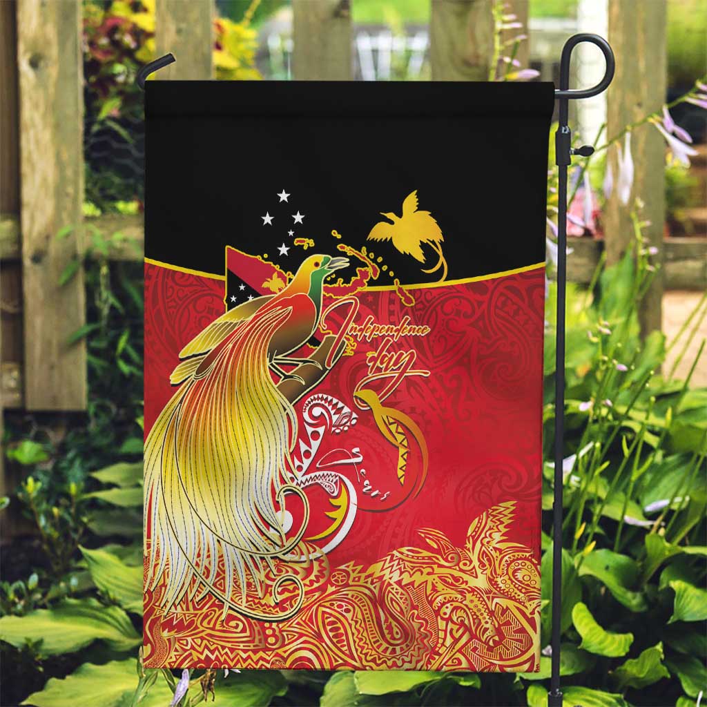Papua New Guinea Independence Day Garden Flag Happy Anniversary 50th Bird-of-paradise Melanesian Tattoos - Polynesian Pride