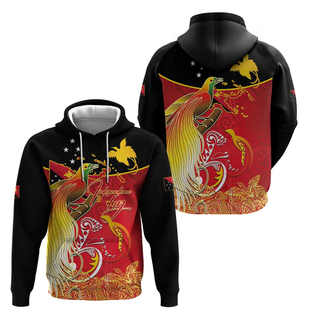 Papua New Guinea Independence Day Hoodie Happy Anniversary 50th Bird-of-paradise Melanesian Tattoos - Polynesian Pride