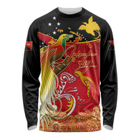 Papua New Guinea Independence Day Long Sleeve Shirt Happy Anniversary 50th Bird-of-paradise Melanesian Tattoos - Polynesian Pride