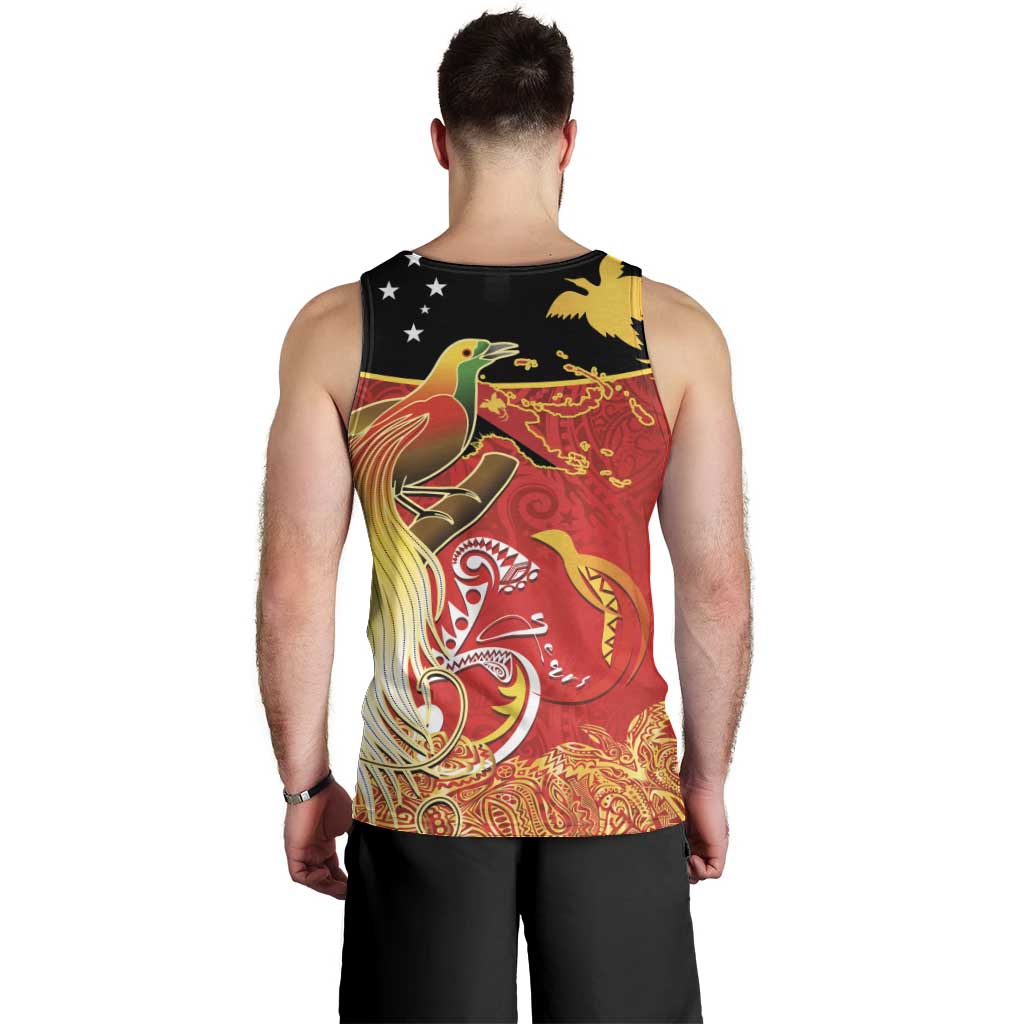 Papua New Guinea Independence Day Men Tank Top Happy Anniversary 50th Bird-of-paradise Melanesian Tattoos - Polynesian Pride