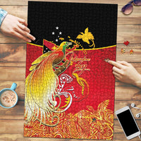 Papua New Guinea Independence Day Puzzle Happy Anniversary 50th Bird-of-paradise Melanesian Tattoos LT03 Black - Polynesian Pride