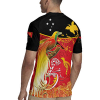 Papua New Guinea Independence Day Rugby Jersey Happy Anniversary 50th Bird-of-paradise Melanesian Tattoos - Polynesian Pride