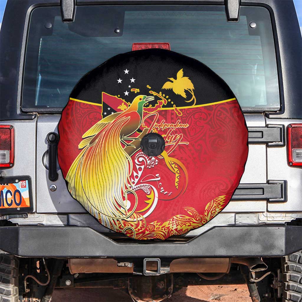 Papua New Guinea Independence Day Spare Tire Cover Happy Anniversary 50th Bird-of-paradise Melanesian Tattoos - Polynesian Pride