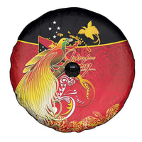 Papua New Guinea Independence Day Spare Tire Cover Happy Anniversary 50th Bird-of-paradise Melanesian Tattoos - Polynesian Pride