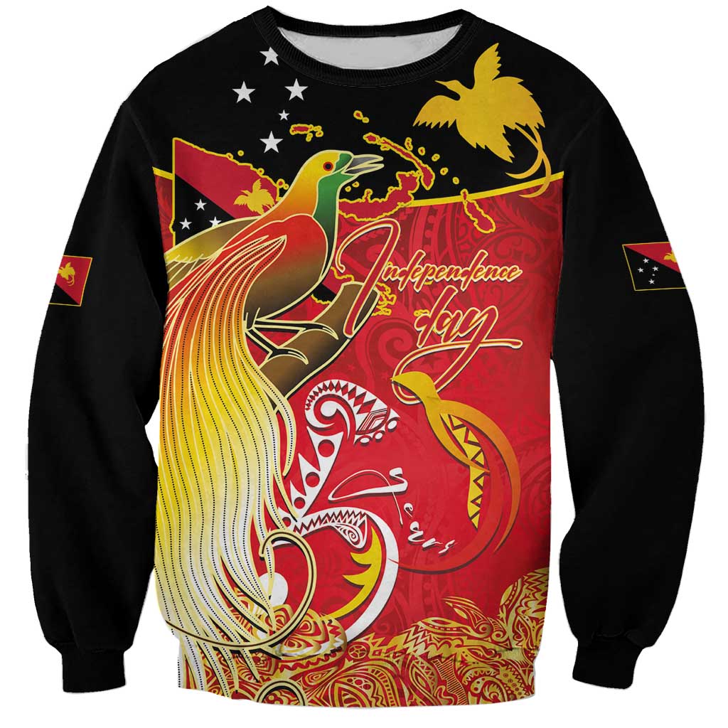 Papua New Guinea Independence Day Sweatshirt Happy Anniversary 50th Bird-of-paradise Melanesian Tattoos - Polynesian Pride