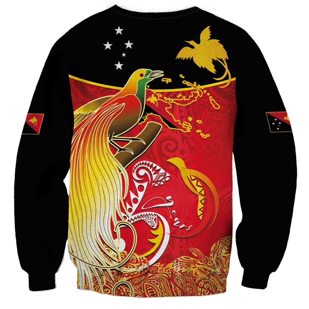 Papua New Guinea Independence Day Sweatshirt Happy Anniversary 50th Bird-of-paradise Melanesian Tattoos - Polynesian Pride