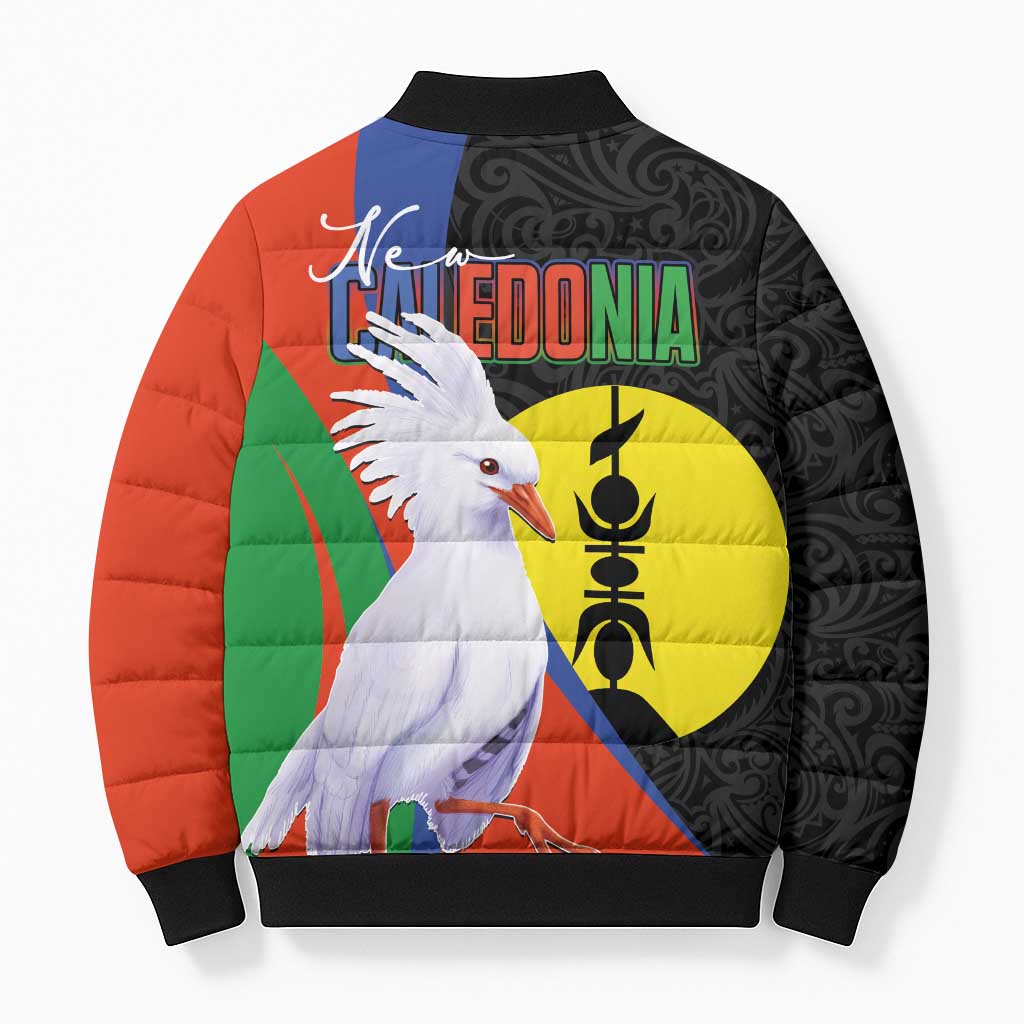 New Caledonia Bomber Puffer Jacket Kagu Bird and The Seal with Melanesian Culture - Polynesian Pride