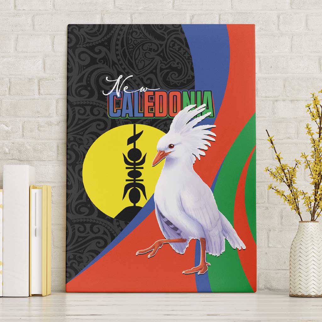 New Caledonia Canvas Wall Art Kagu Bird and The Seal with Melanesian Culture - Polynesian Pride