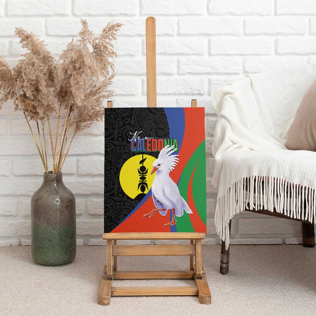 New Caledonia Canvas Wall Art Kagu Bird and The Seal with Melanesian Culture - Polynesian Pride
