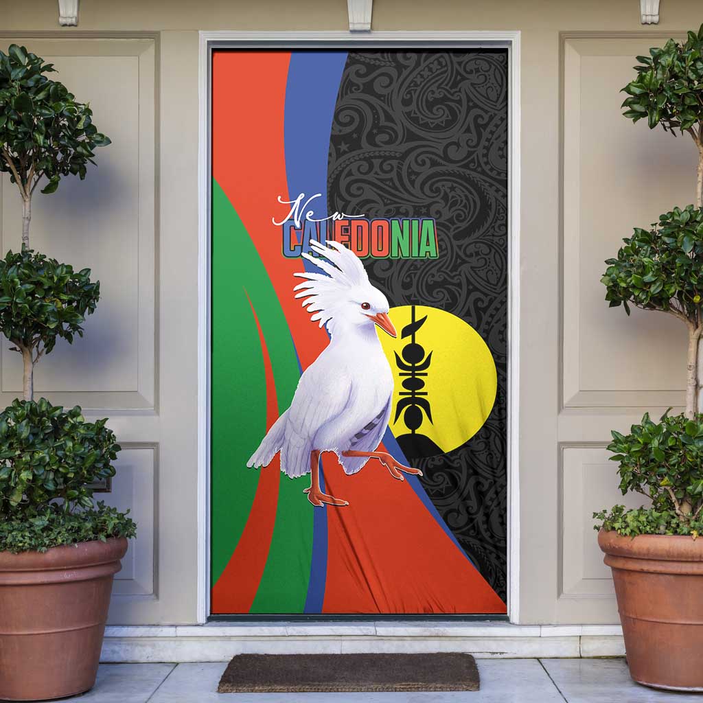 New Caledonia Door Cover Kagu Bird and The Seal with Melanesian Culture - Polynesian Pride