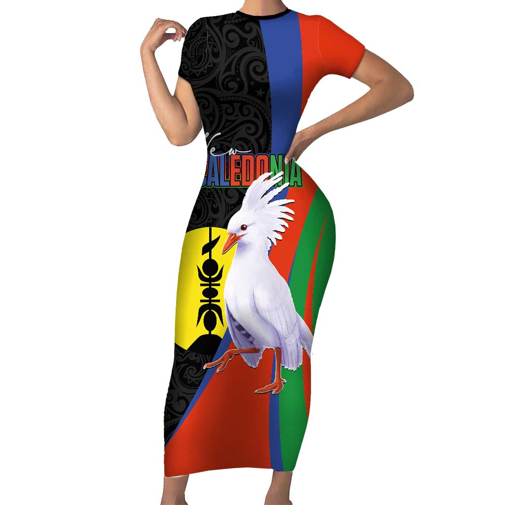 New Caledonia Family Matching Short Sleeve Bodycon Dress and Hawaiian Shirt Kagu Bird and The Seal with Melanesian Culture - Polynesian Pride